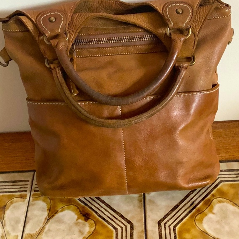Roots tribe leather, large Lauren bag